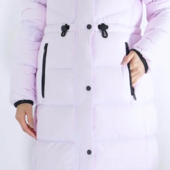 BRAND NEW  "Moose Knuckles" LILAC PUFFY LONG JACKET - Picture 3 of 15